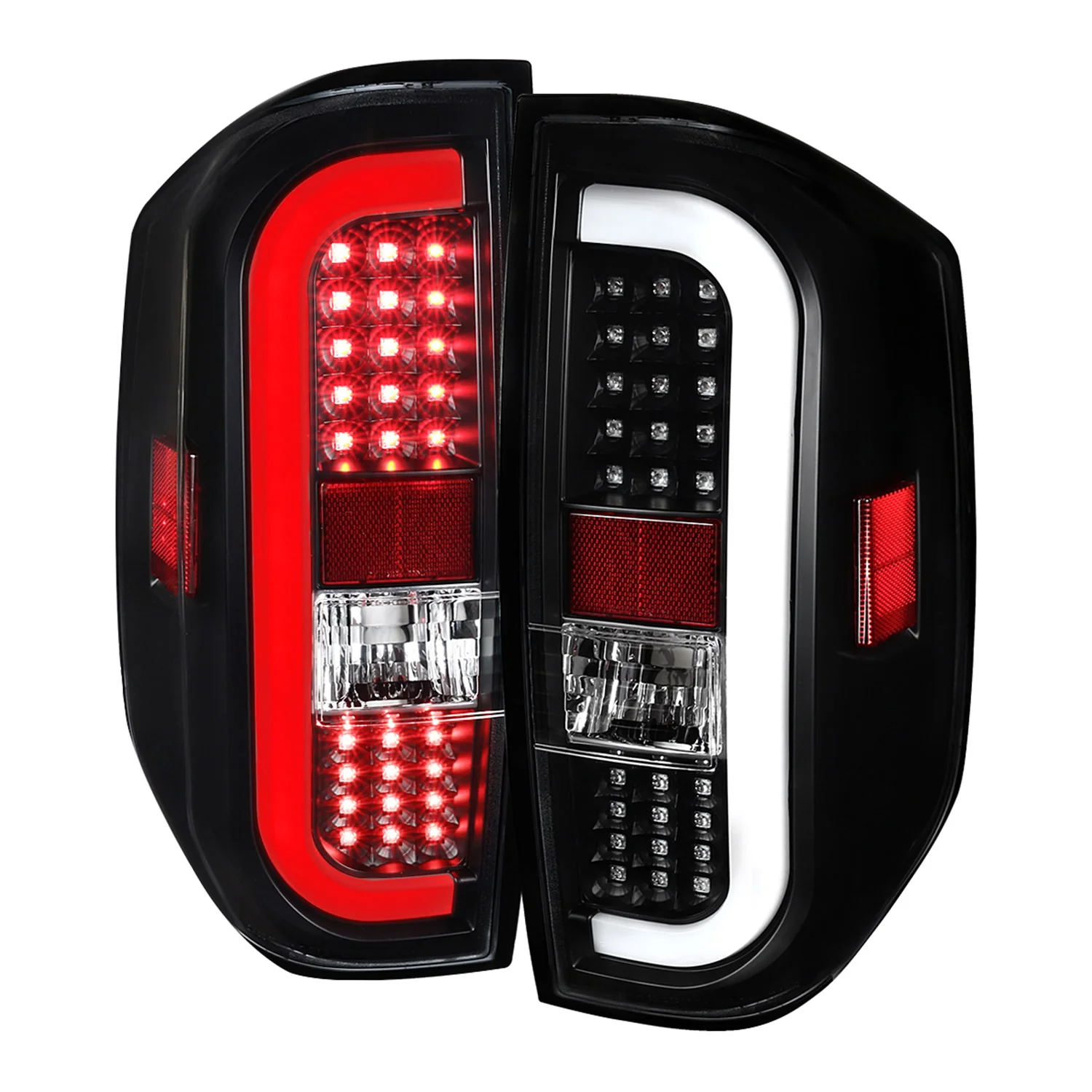 2014-2021 Toyota Tundra Sequential LED Tail Lights Matte Black/Clear Lens