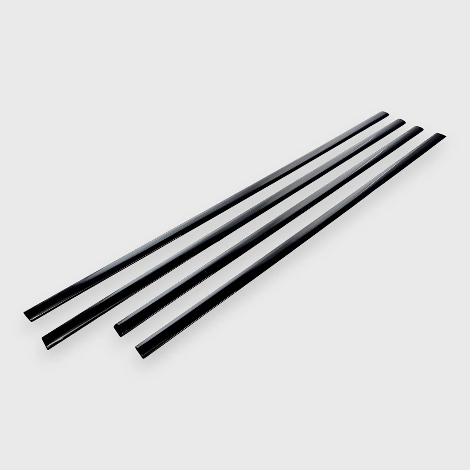 2014-2025 Chevrolet Silverado 1500 Side Door Molding Trim Set Gloss Black 4Pcs ABS Plastic - Image 2