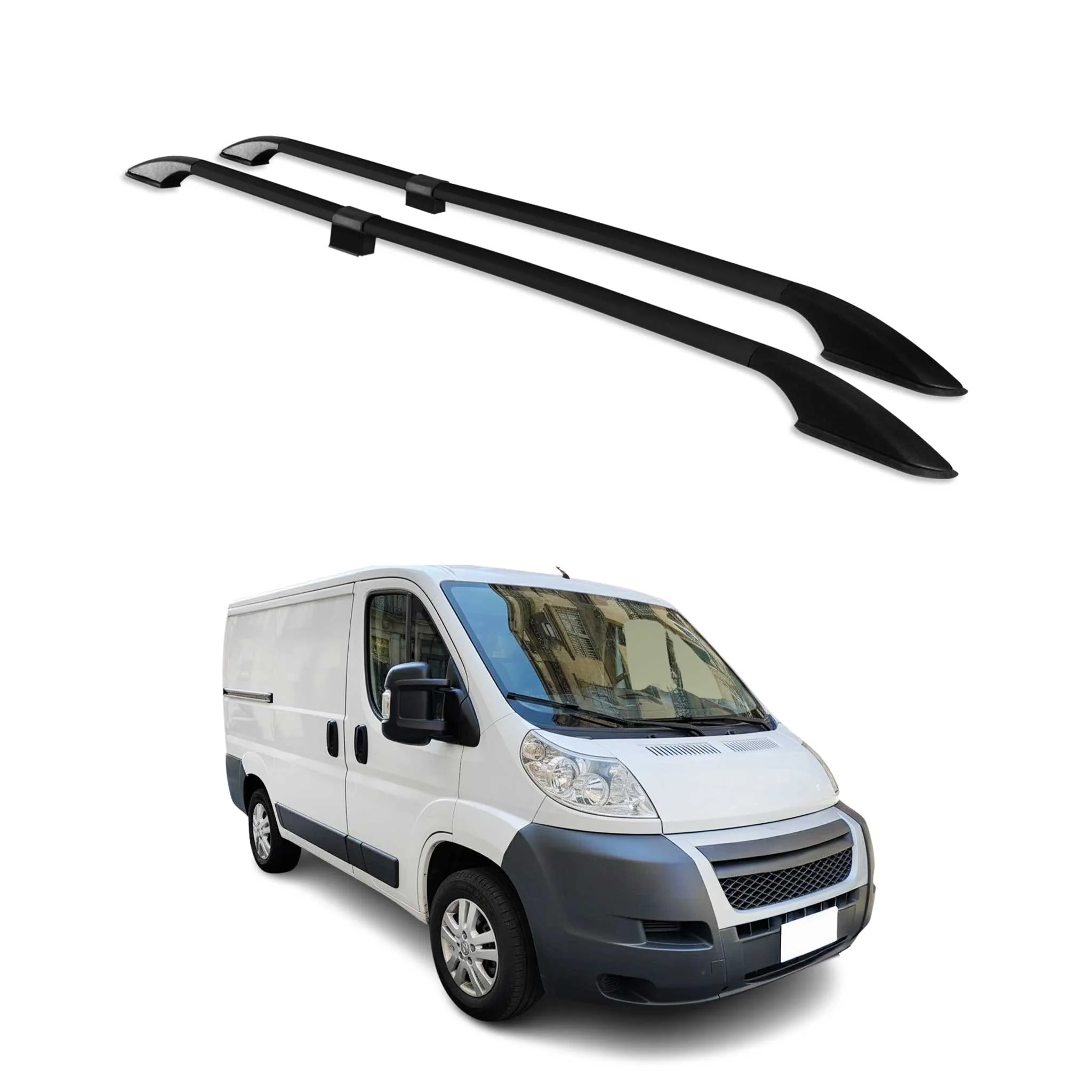 2014-2026 RAM ProMaster 1500 2500 3500 L1-H1 Roof Rack Side Rails Aluminium Black 4 Pcs