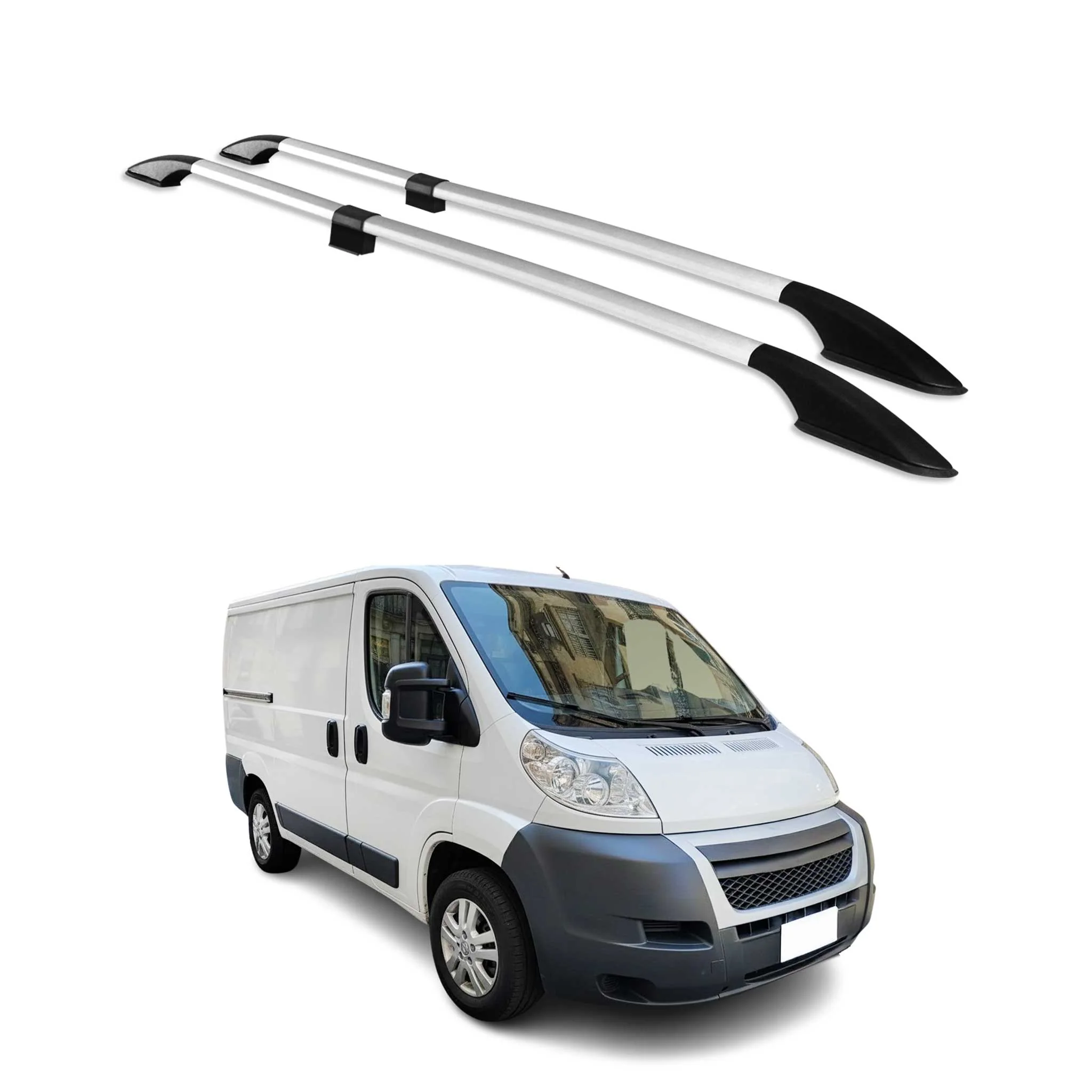 2014-2026 RAM ProMaster 1500 2500 3500 L1-H1 Roof Rack Side Rails Aluminium Silver 4 Pcs