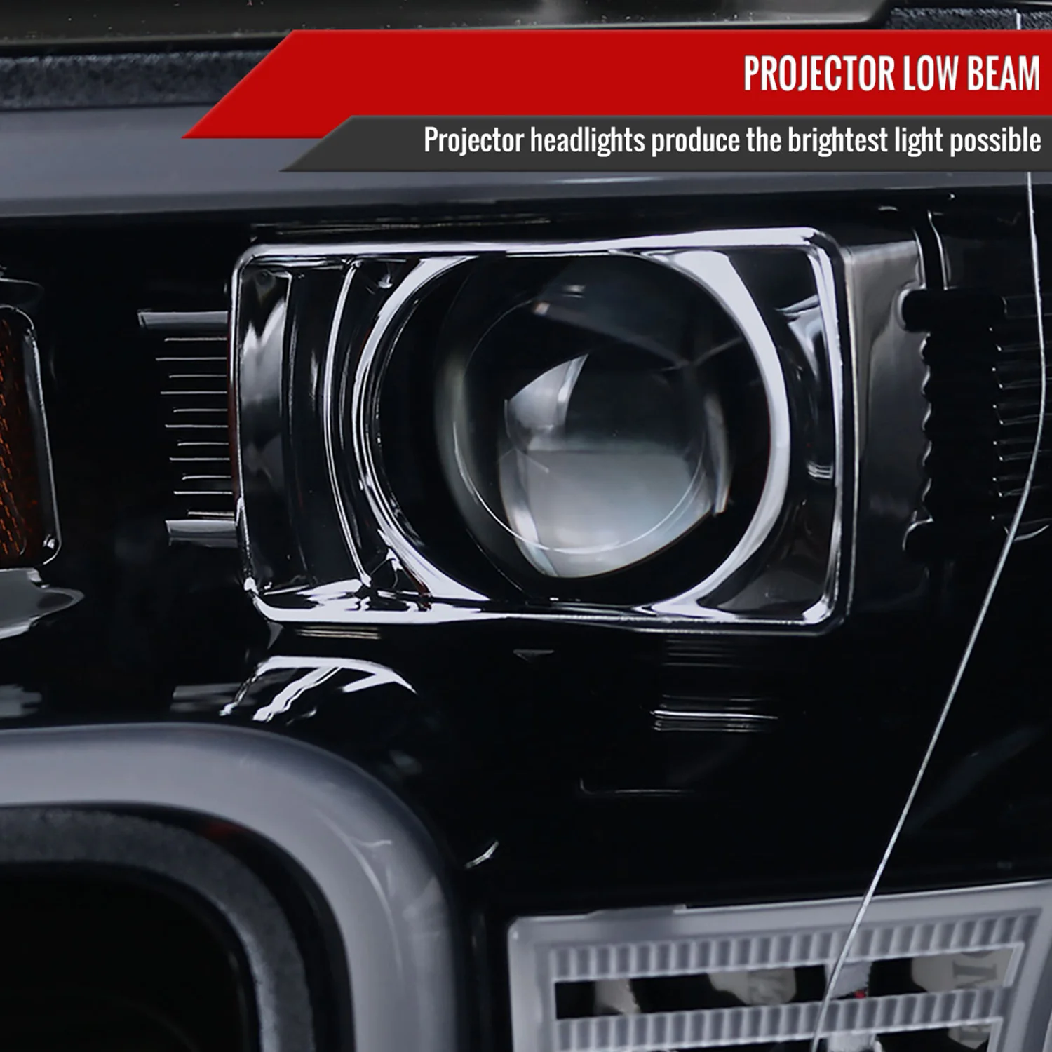 2015-2017 Ford F-150 LED Bar Outline Projector Headlights Glossy Black/Smoke - Image 3