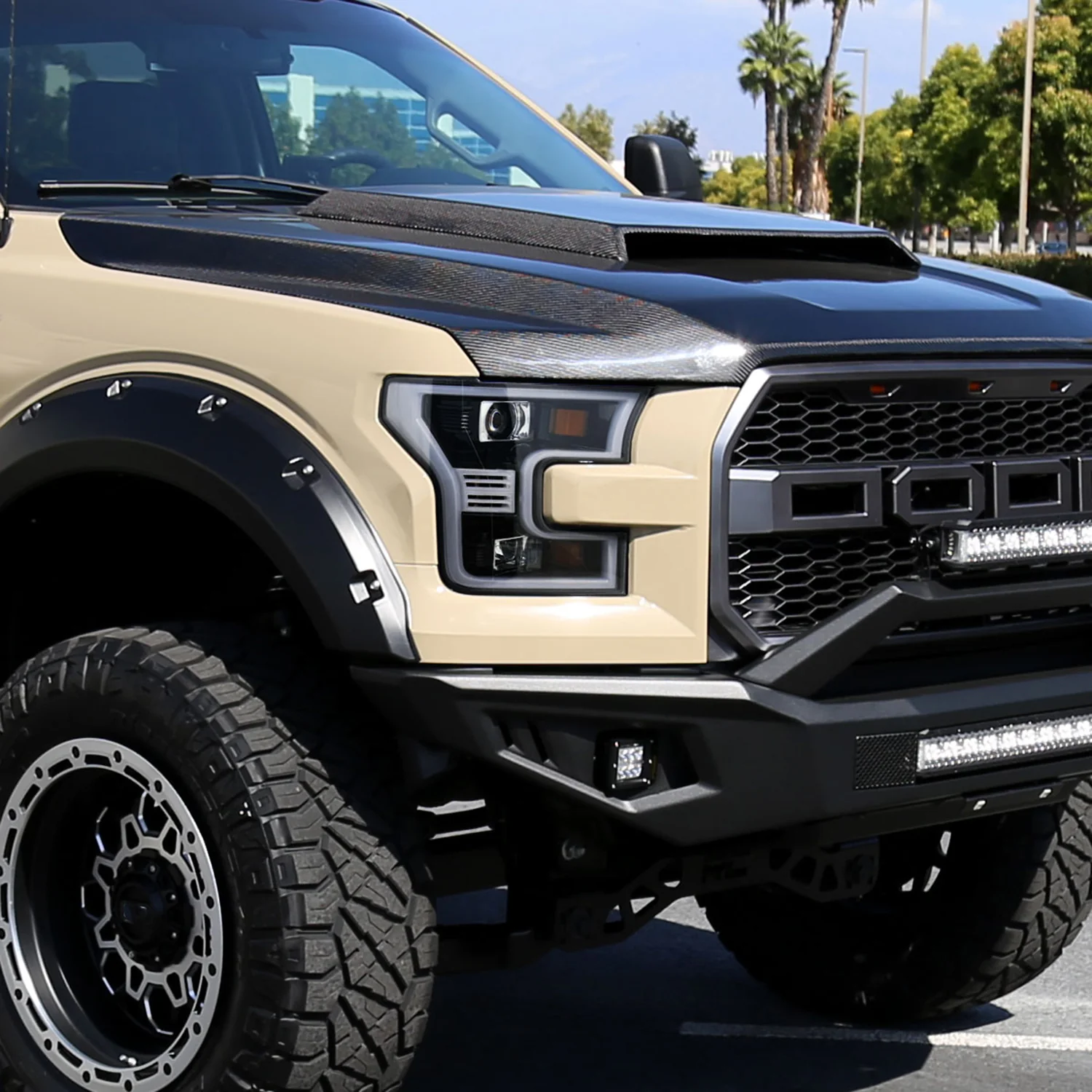 2015-2017 Ford F-150 LED Bar Projector Headlights Jet Black/Clear Lens - Image 9