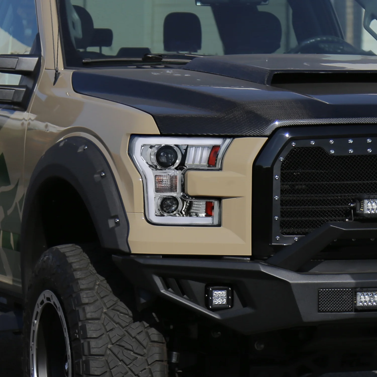 2015-2017 Ford F-150 LED Bar Projector Headlights - RS Chrome/Clear Lens - Image 9