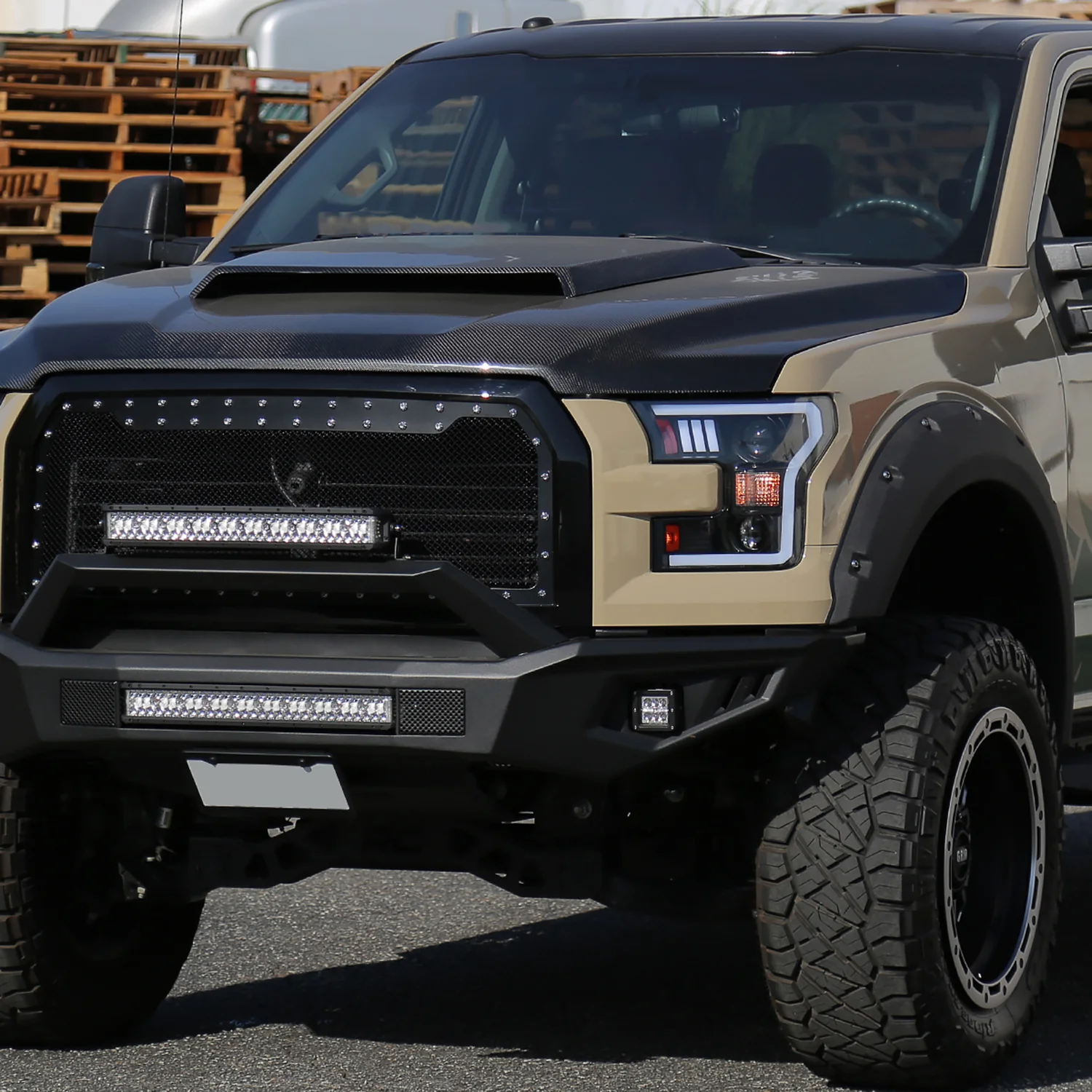 2015-2017 Ford F-150 LED Bar Projector Headlights - RS Matte Black / Clear - Image 10