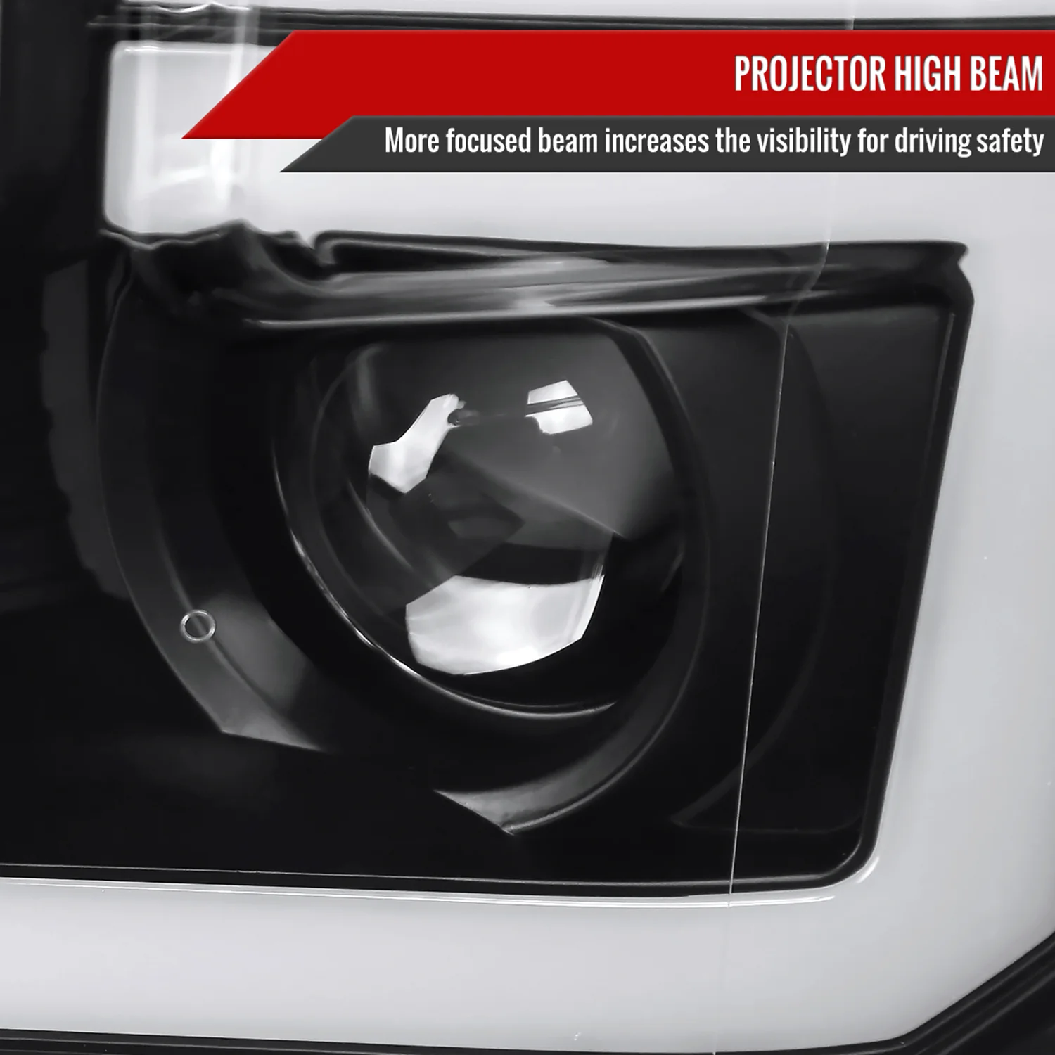2015-2017 Ford F-150 LED Bar Projector Headlights Turn Signals Black / Clear - Image 4