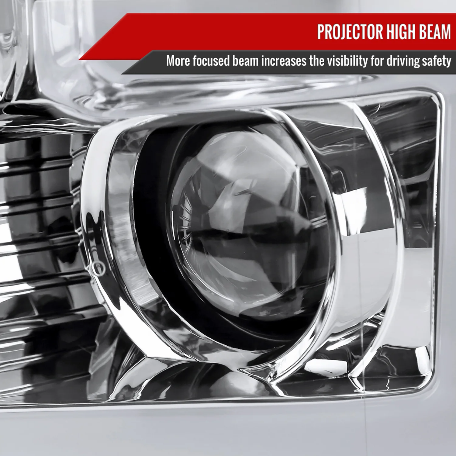 2015-2017 Ford F-150 LED Bar Projector Headlights Turn Signals Chrome / Clear - Image 4