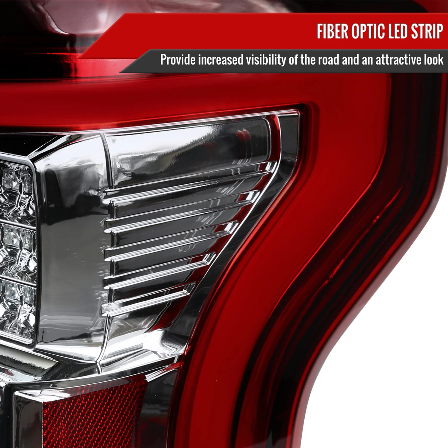2015-2017 Ford F-150 LED Tail Lights Chrome Housing/Red Lens - Image 3