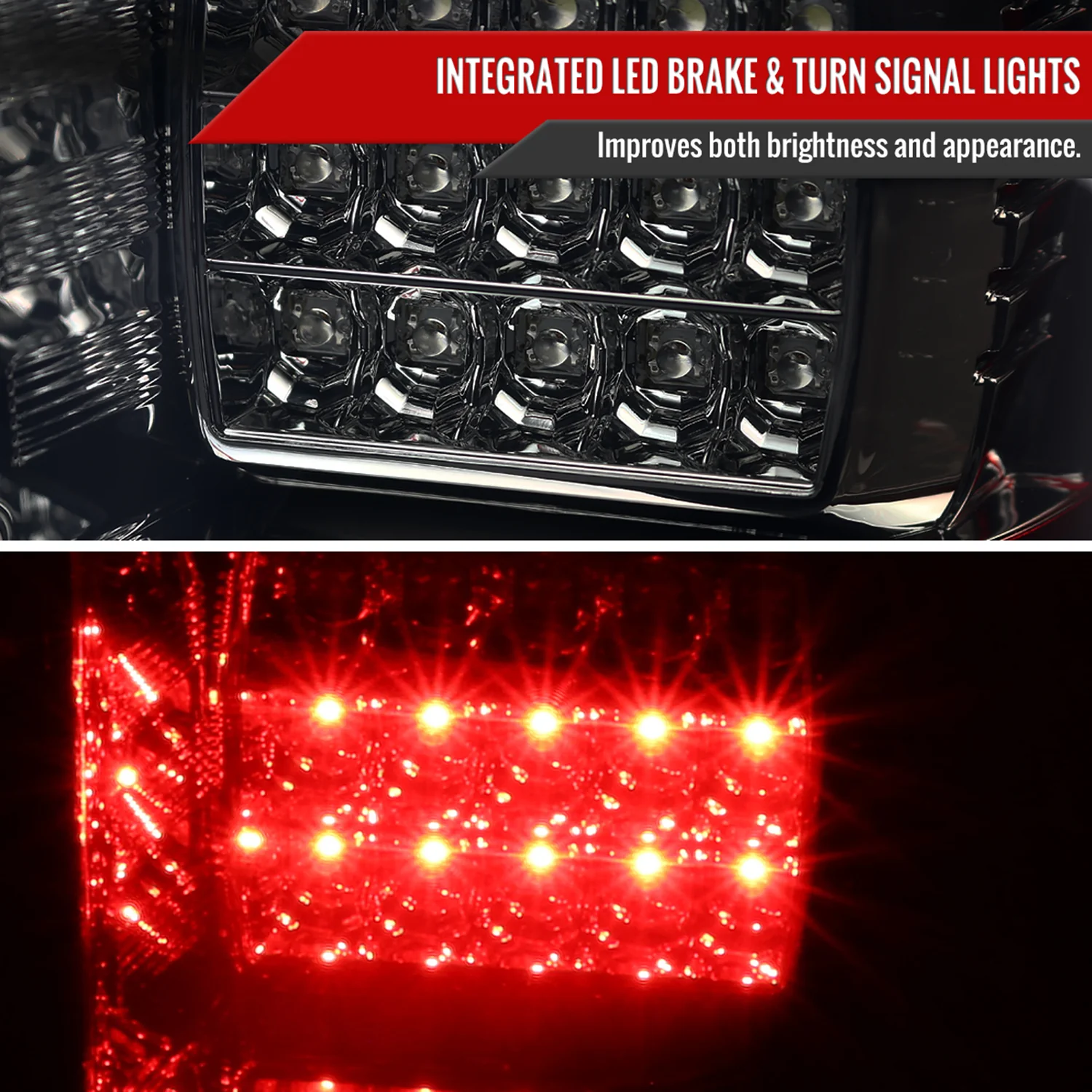 2015-2017 Ford F-150 LED Tail Lights Chrome Housing/Red Smoke Lens - Image 4