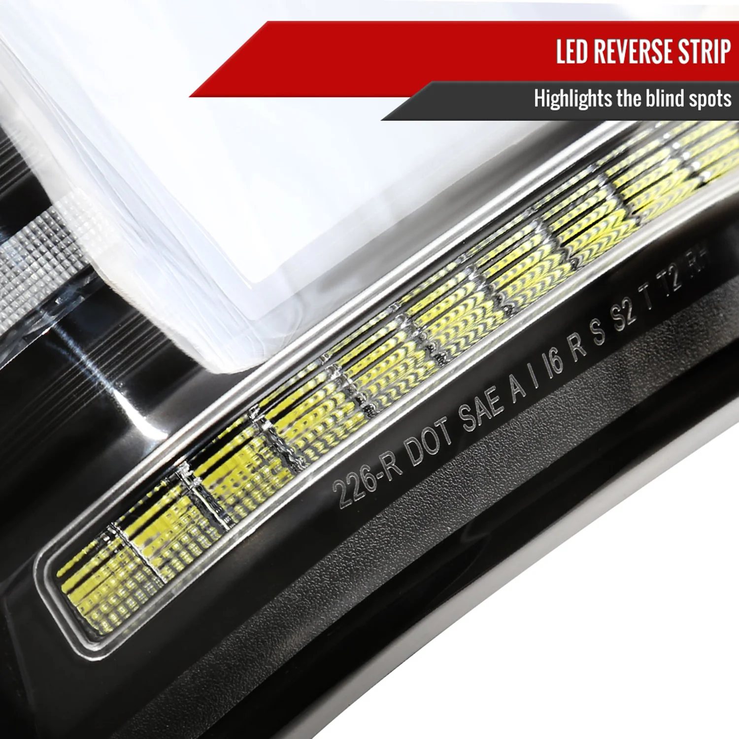 2015-2017 Ford F-150 Turn Signal Animated White LED Bar Tail Lights Matt Black - Image 6