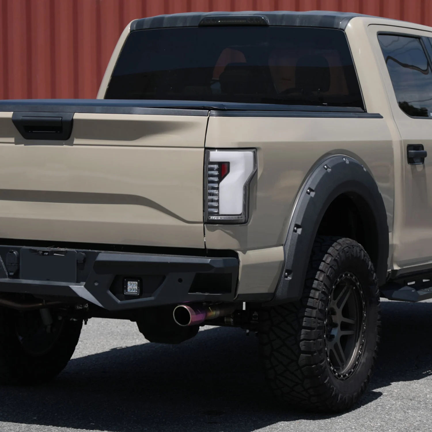 2015-2017 Ford F-150 Turn Signal Animated White LED Bar Tail Lights Matt Black - Image 9