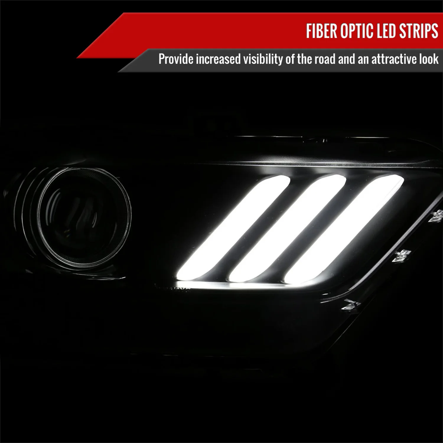 2015-2017 Ford Mustang / 18-2020 Shelby LED Xenon HID Headlights Passenger Side - Image 2