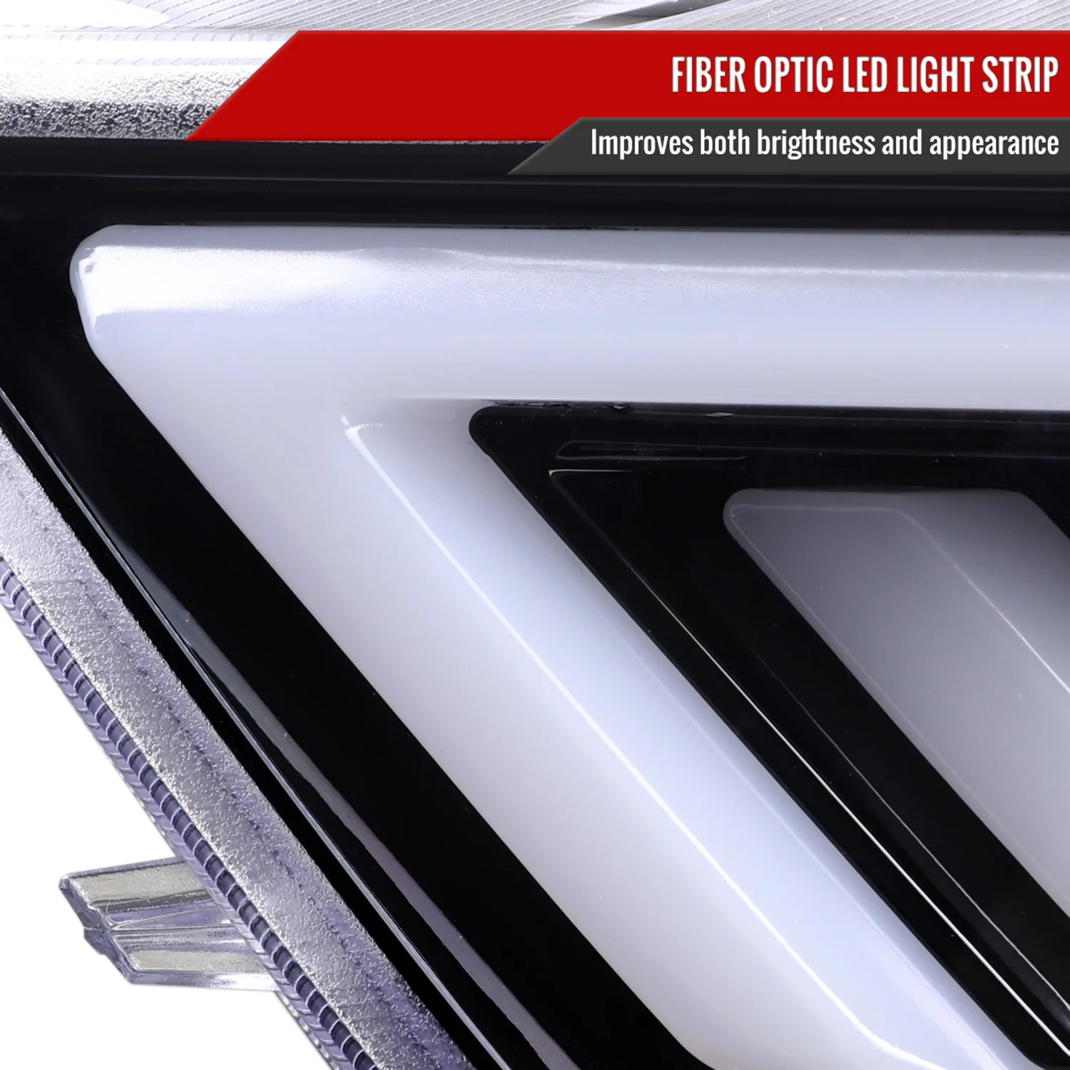 2015-2017 Ford Mustang HID-Type LED Signal Projector Headlights Jet Black - Image 4