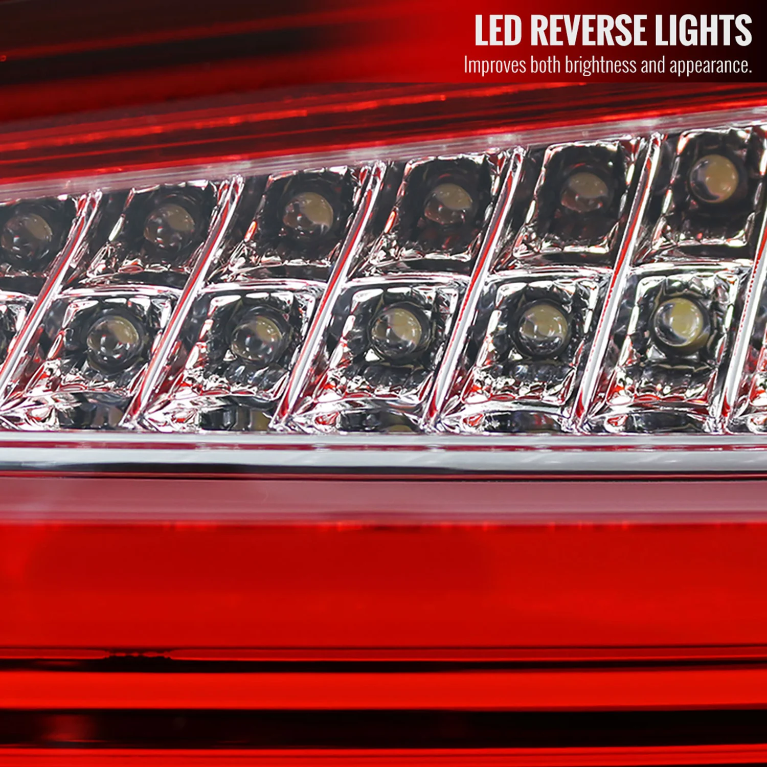 2015-2017 VW Golf/GTI LED Tail Lights Chrome Housing/Red Lens - Image 3
