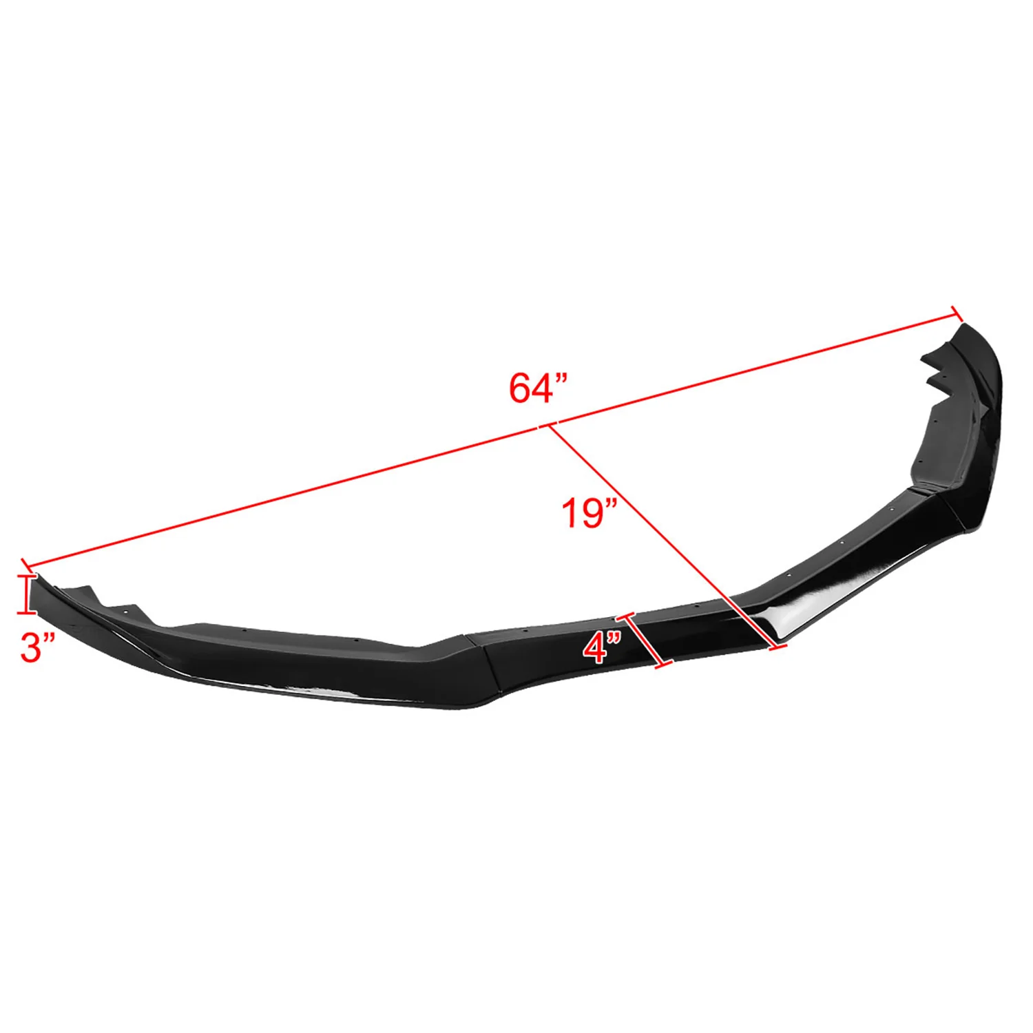 2015-2018 Cadillac ATS Glossy Black Polypropylene 3PC Front Bumper Lip Set - Image 2