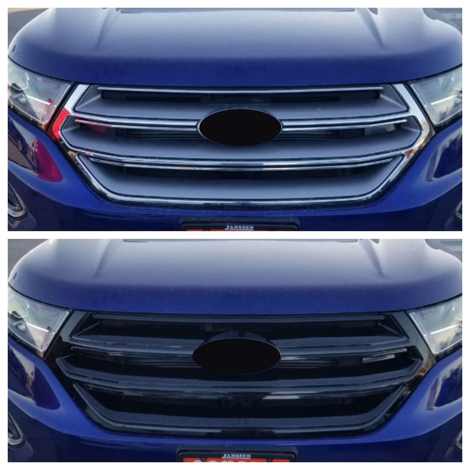 2015-2018 Ford Edge Grille Overlay Gloss Black 1Pcs ABS Plastic - Image 4