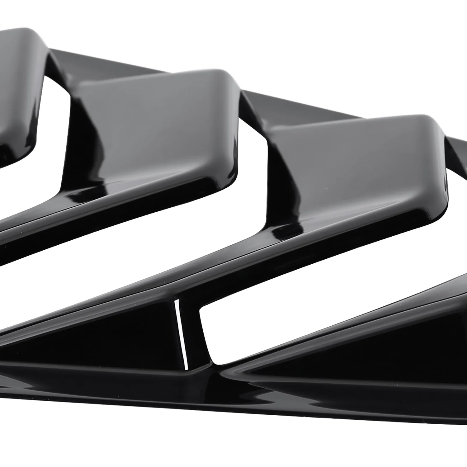 2015-2018 Ford Mustang Glossy Black ABS 5 Vent Style Quarter Window Louvers - Image 4