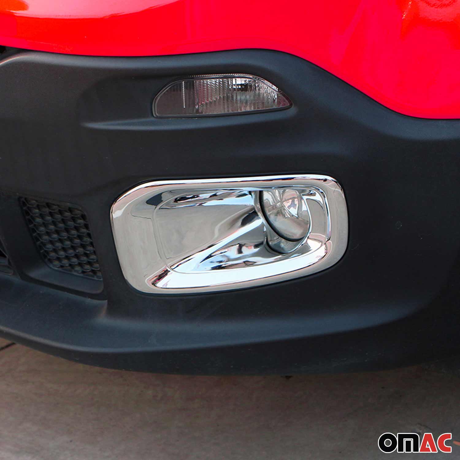 2015-2018 Jeep Renegade Fog Light Lamp Bezel Cover Chrome ABS Silver 2 Pcs - Image 3