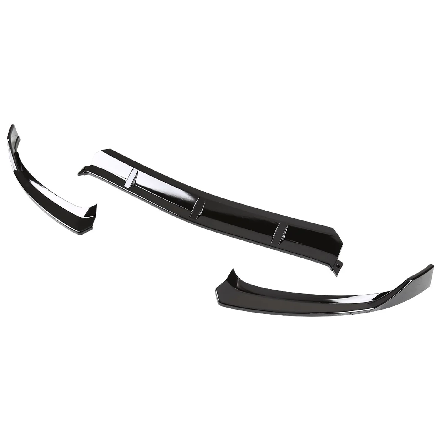 2015-2018 Mercedes Benz W205 C Class Glossy Black 3Pcs Bumper Lip Spoiler - Image 6