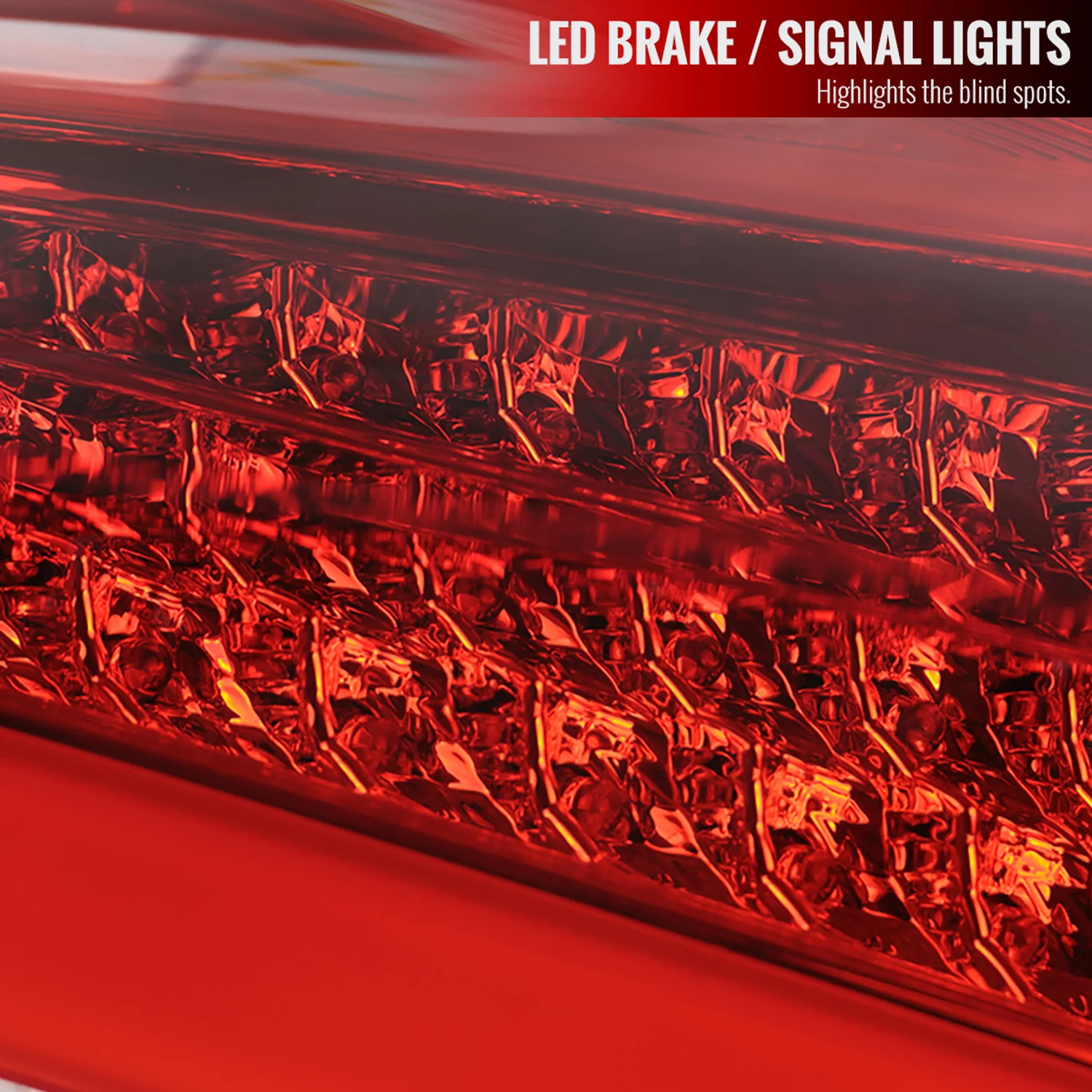 2015-2019 Ford Focus Hatchback LED Tail Lights Chrome Housing/Red Lens - Image 4