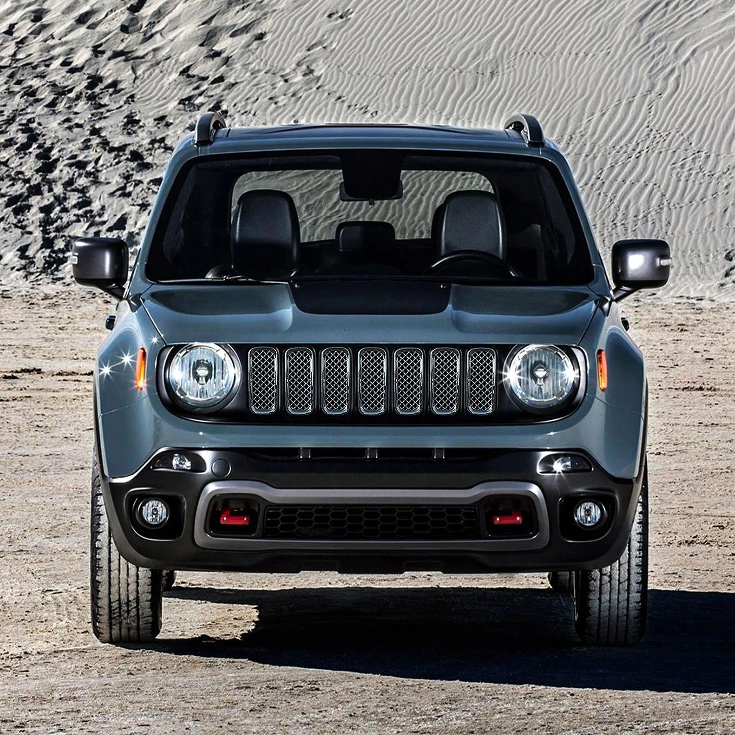 2015-2019 Jeep Renegade Grille Overlay Chrome 7Pcs ABS Plastic - Image 4