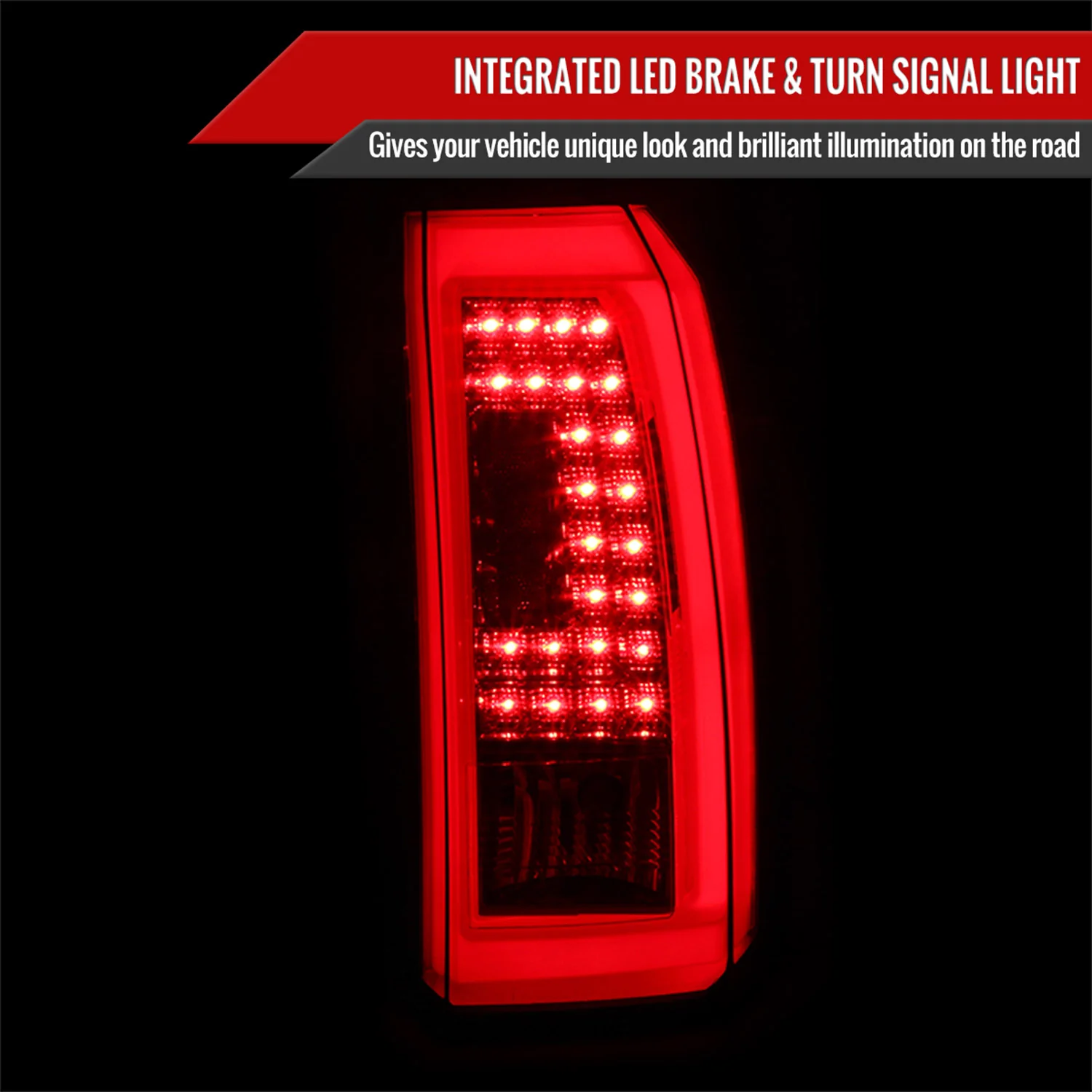 2015-2020 Chevy Tahoe/Suburban LS LT LTZ LED Tail Lights Chrome/Red Smoke - Image 2