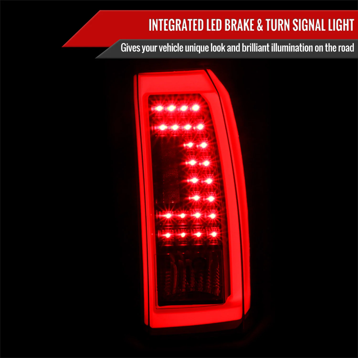 2015-2020 Chevy Tahoe/Suburban LS LT LTZ Premier Red Bar LED Tail Lights Black - Image 2