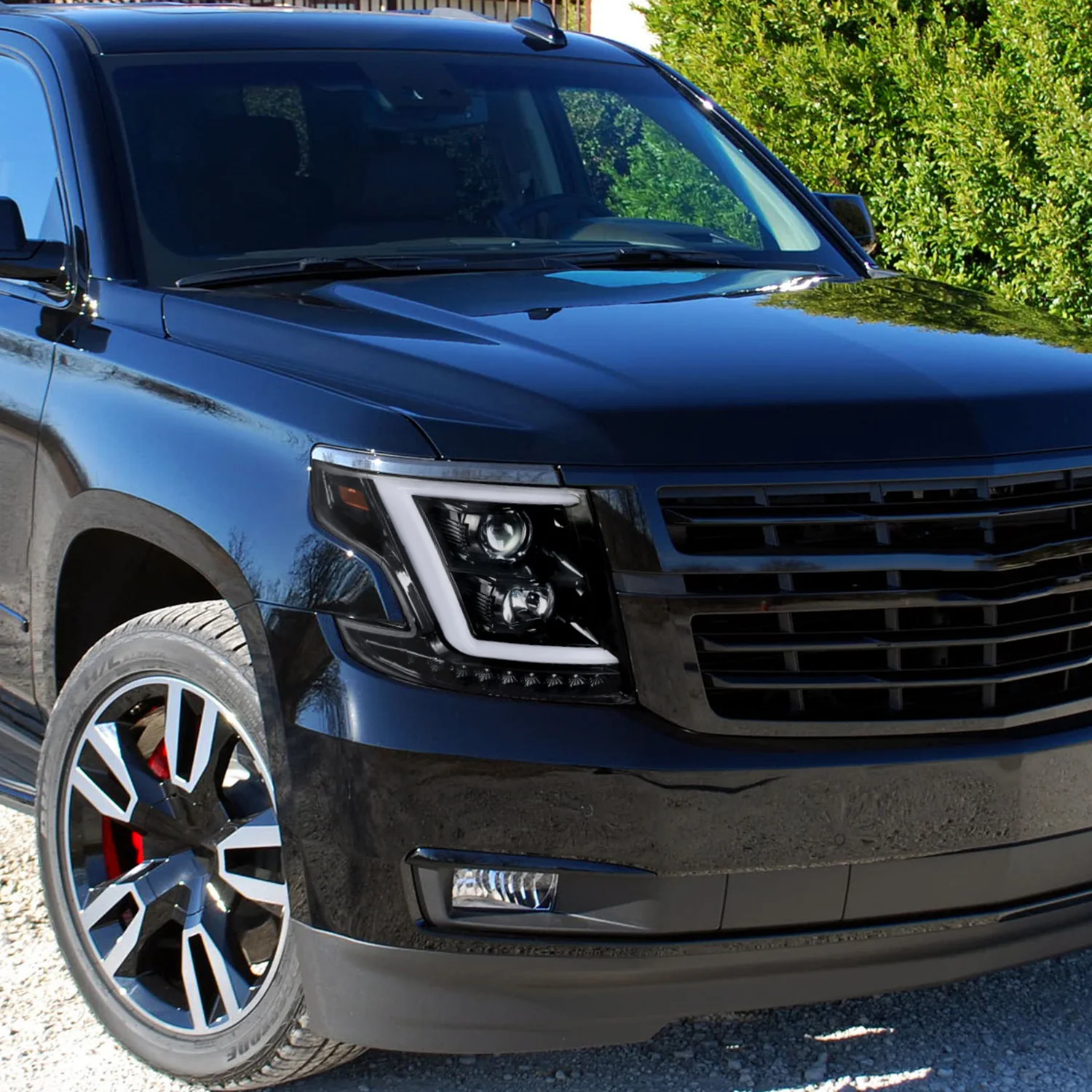 2015-2020 Chevy Tahoe Suburban/ Suburban 3500HD LED Headlights Glossy Black - Image 10