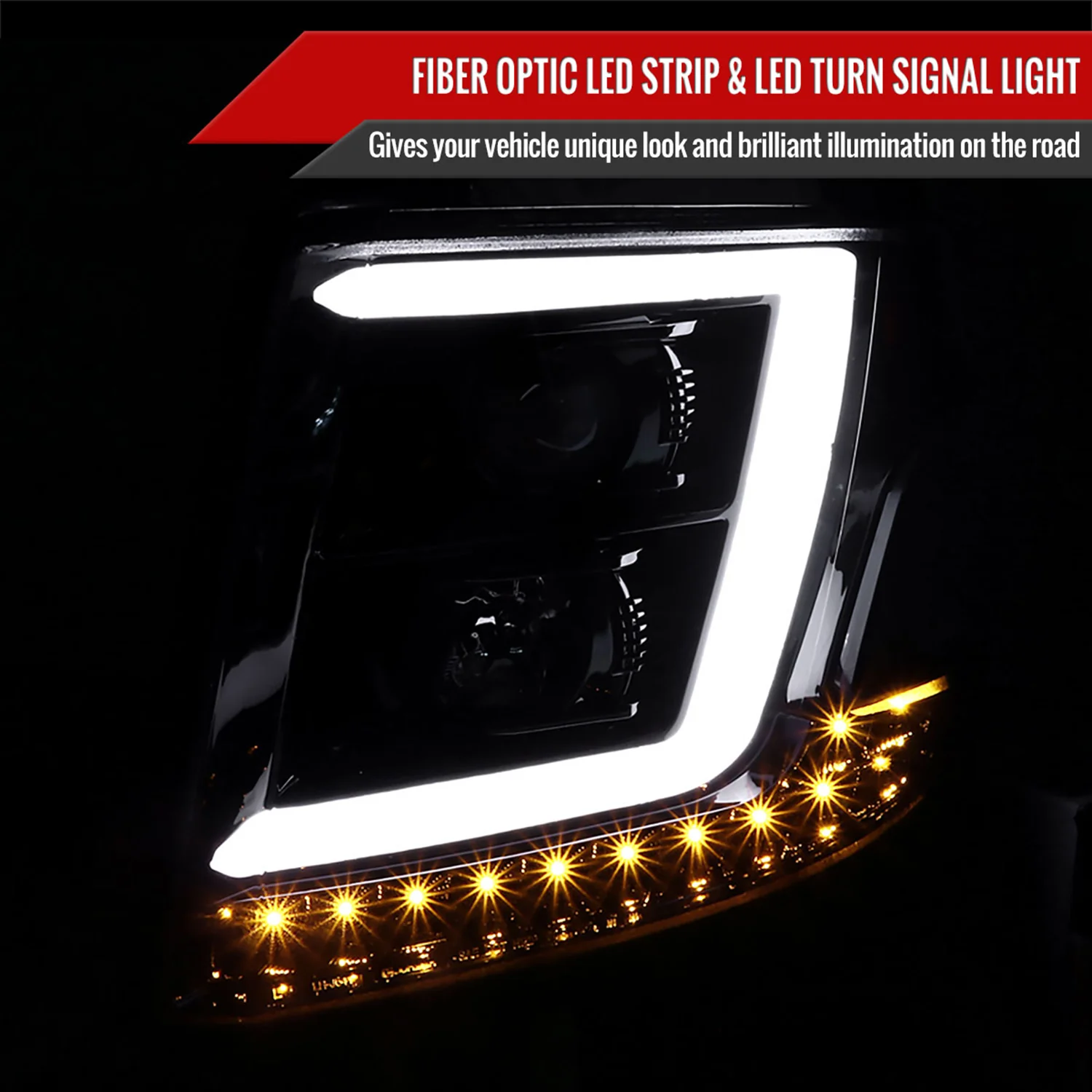 2015-2020 Chevy Tahoe Suburban/ Suburban 3500HD LED Headlights Glossy Black - Image 2