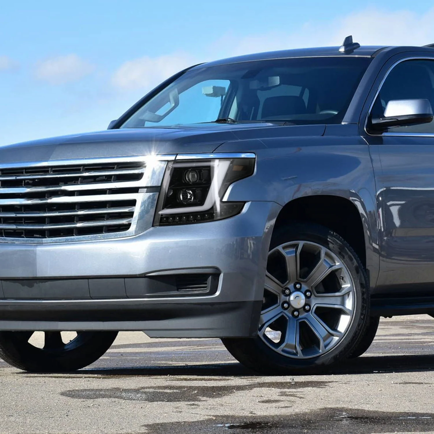2015-2020 Chevy Tahoe Suburban/ Suburban 3500HD LED Headlights Glossy Black - Image 9