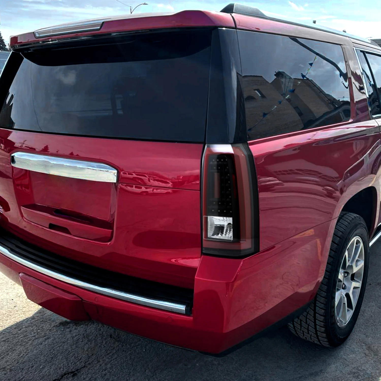 2015-2020 GMC Yukon/Yukon XL Denali SLE/SLT LED Tail Lights Black/Clear Red - Image 9