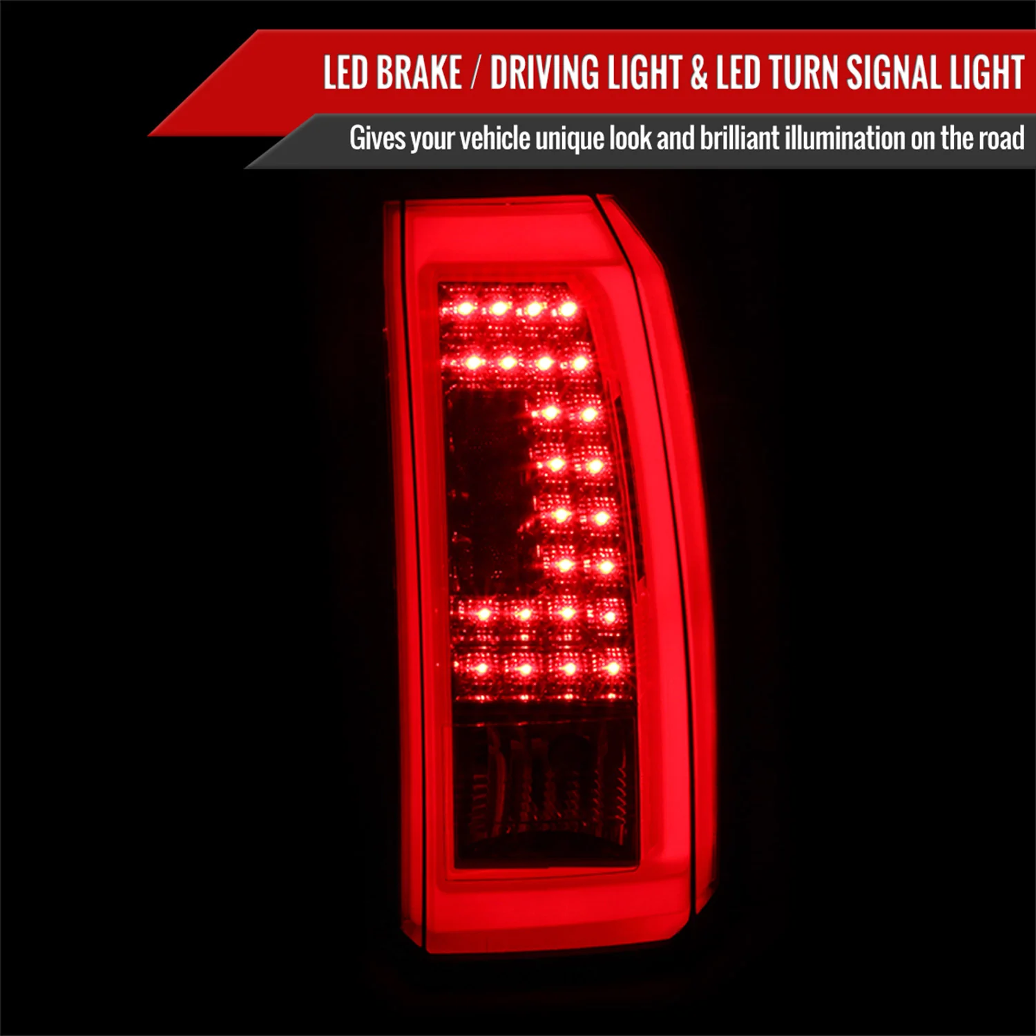 2015-2020 GMC Yukon/Yukon XL Denali SLE/SLT LED Tail Lights Chrome/Red Smoke - Image 2