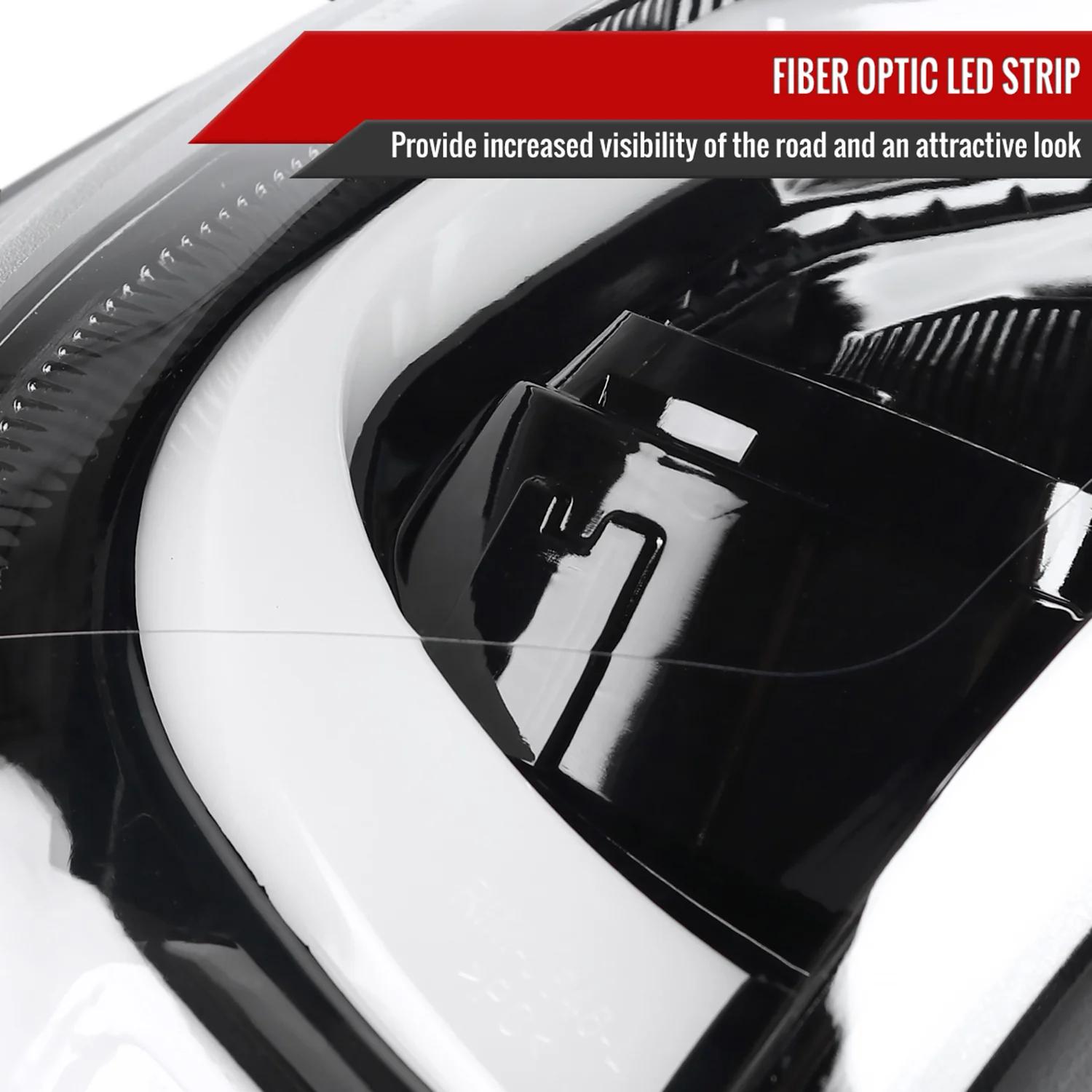 2015-2021 Chevy Colorado LED Bar Projector Headlights Glossy Black/Clear Lens - Image 4