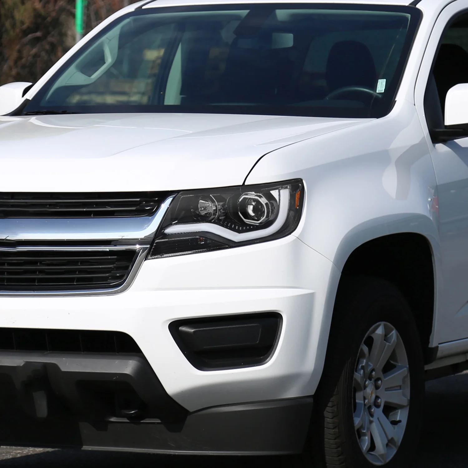 2015-2021 Chevy Colorado LED Bar Projector Headlights Glossy Black/Clear Lens - Image 9