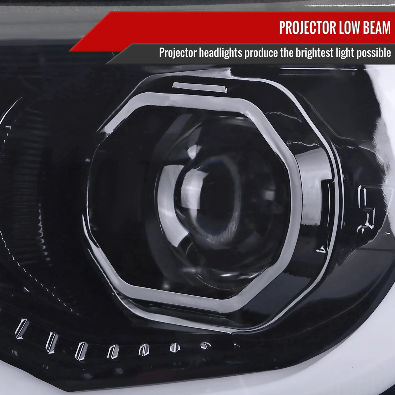 2015-2021 Chevy Colorado LED Bar Projector Headlights Glossy Black/Smoke Lens - Image 3