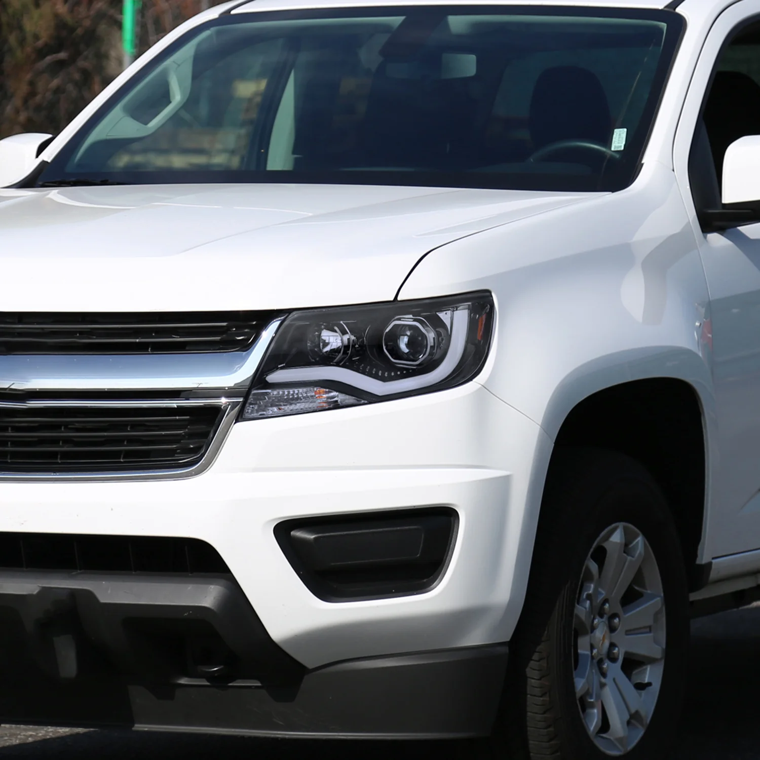 2015-2021 Chevy Colorado LED Bar Projector Headlights Glossy Black/Smoke Lens - Image 9