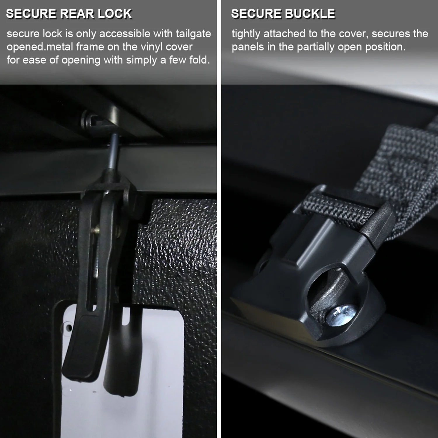 2015-2021 Ford F-150 SuperCrew Cab 5'6" Short Bed Hard Quad-Fold Tonneau Cover - Image 4