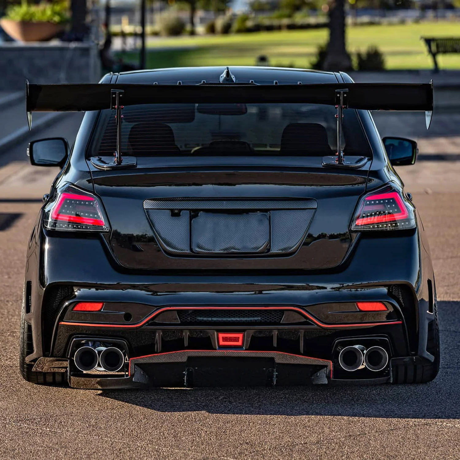 2015-2021 Subaru WRX Sequential Red Bar LED Tail Lights Jet Black/Clear Lens - Image 10