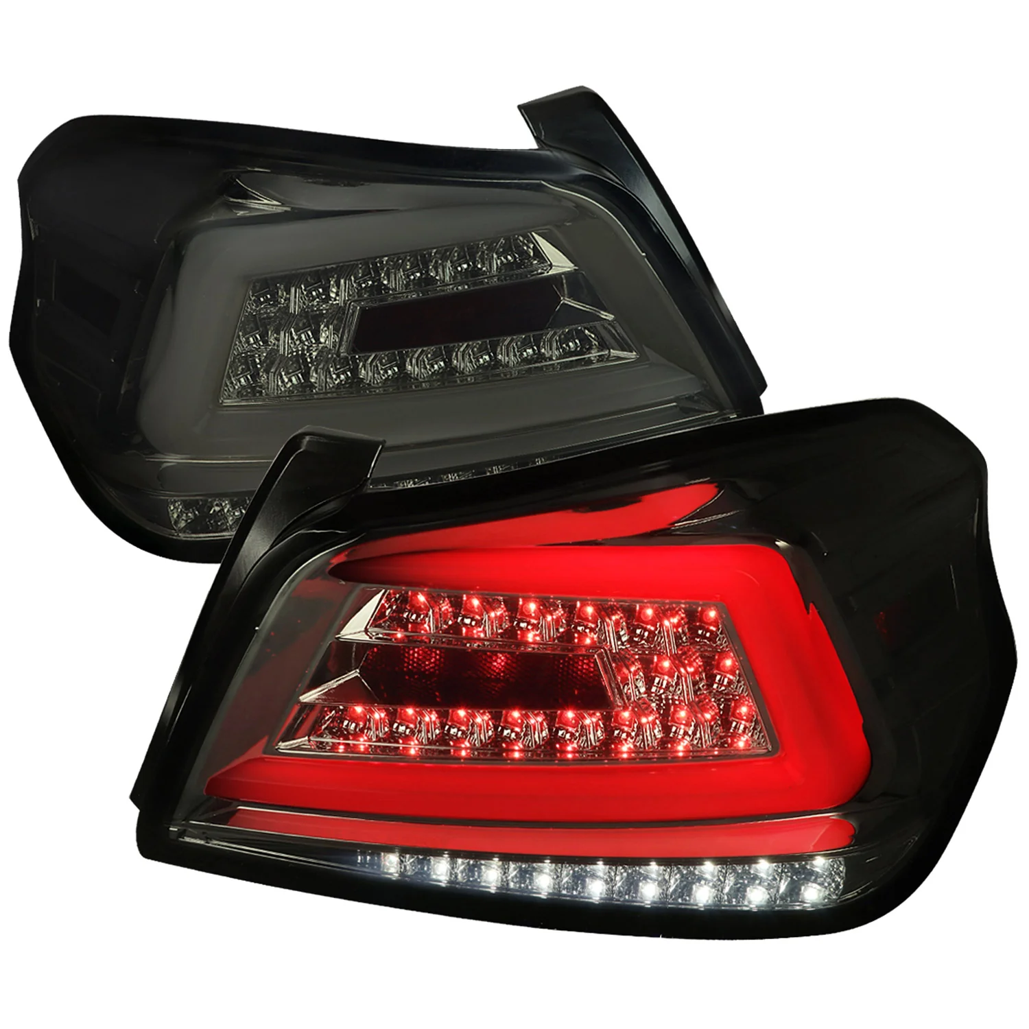 2015-2021 Subaru WRX Sequential White Bar LED Tail Lights Chrome/Smoke Lens