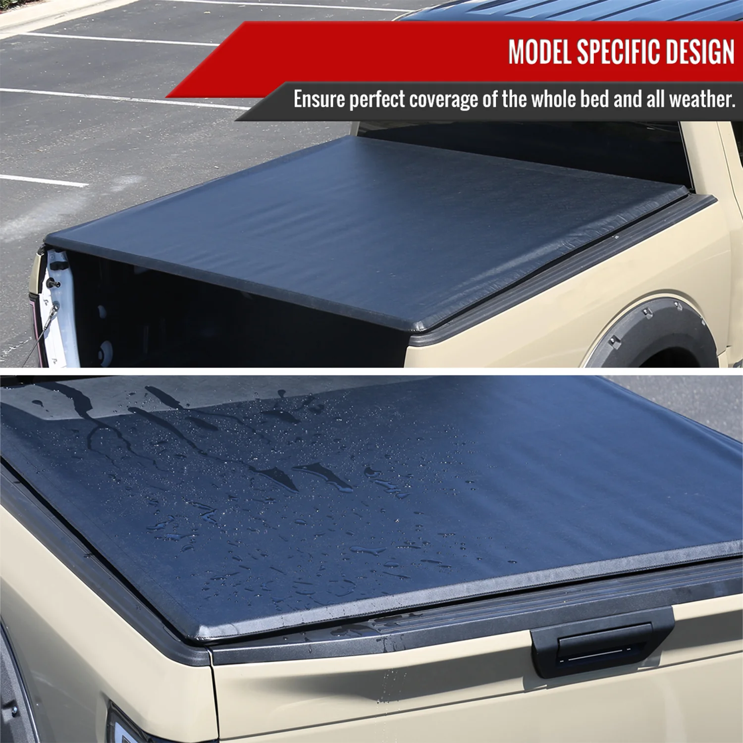 2015-2022 Ford F-150 5.5FT Short Bed Soft Roll Up Tonneau Cover - Image 4