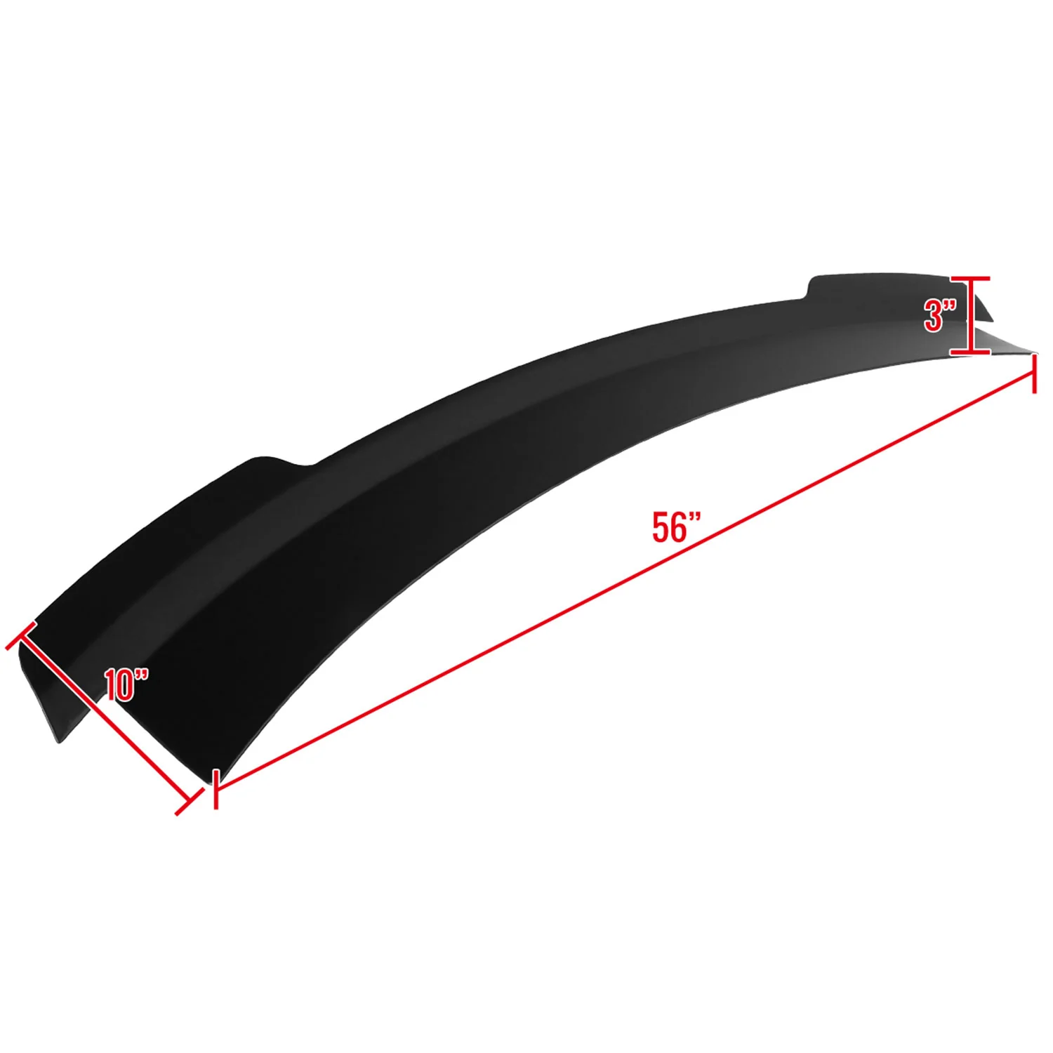 2015-2022 Ford Mustang Matte Black ABS Modern Style Rear Spoiler - Image 2