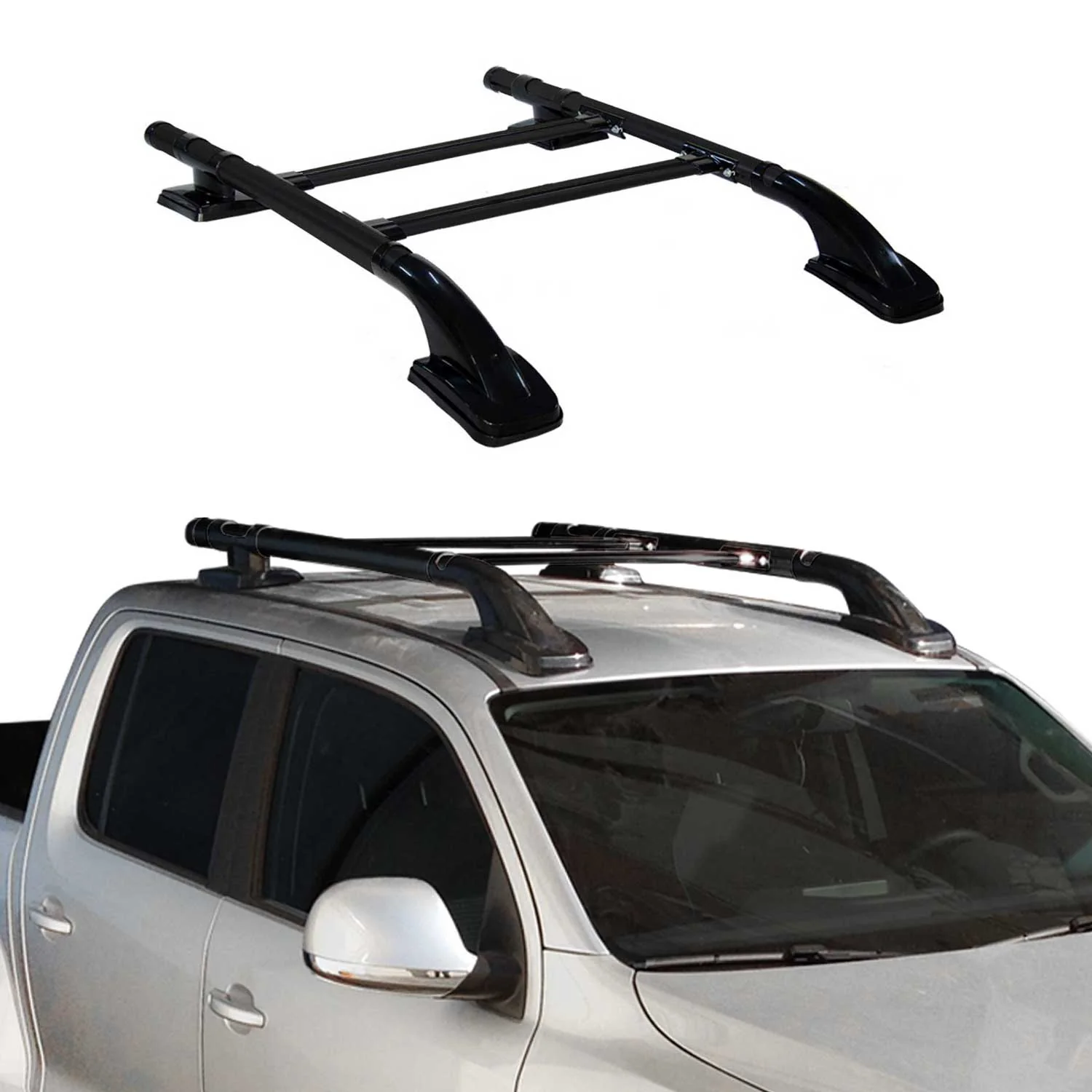 2015-2022 GMC Canyon II Top Roof Rack & Side Rails Black Alu 4Pcs - Image 2