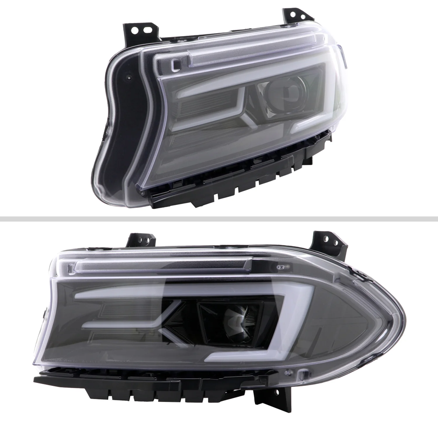 2015-2023 Dodge Charger LED Projector Headlights LED Turn Signal Jet Black - Image 3