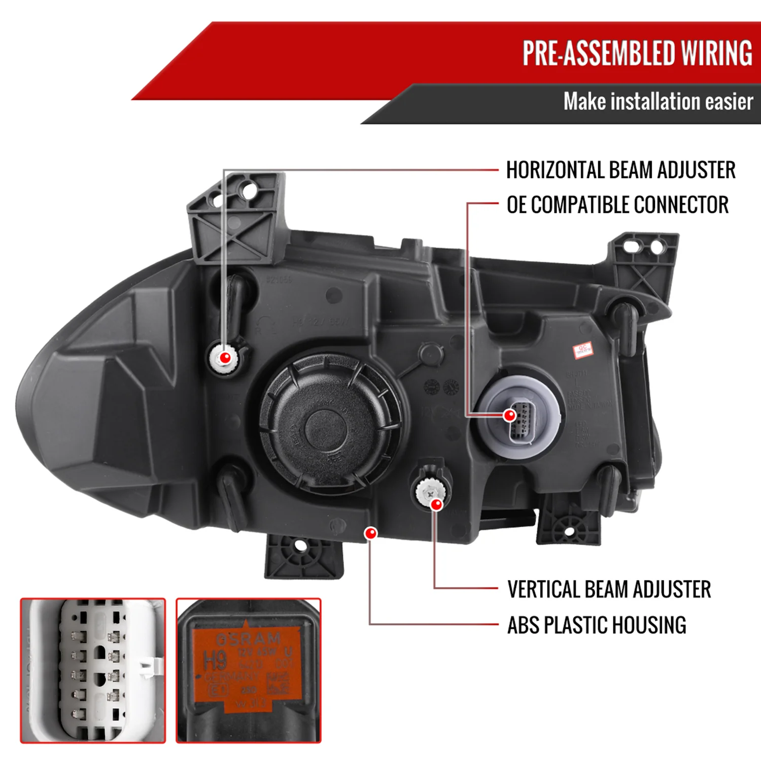 2015-2023 Dodge Charger LED Projector Headlights LED Turn Signal Jet Black - Image 7