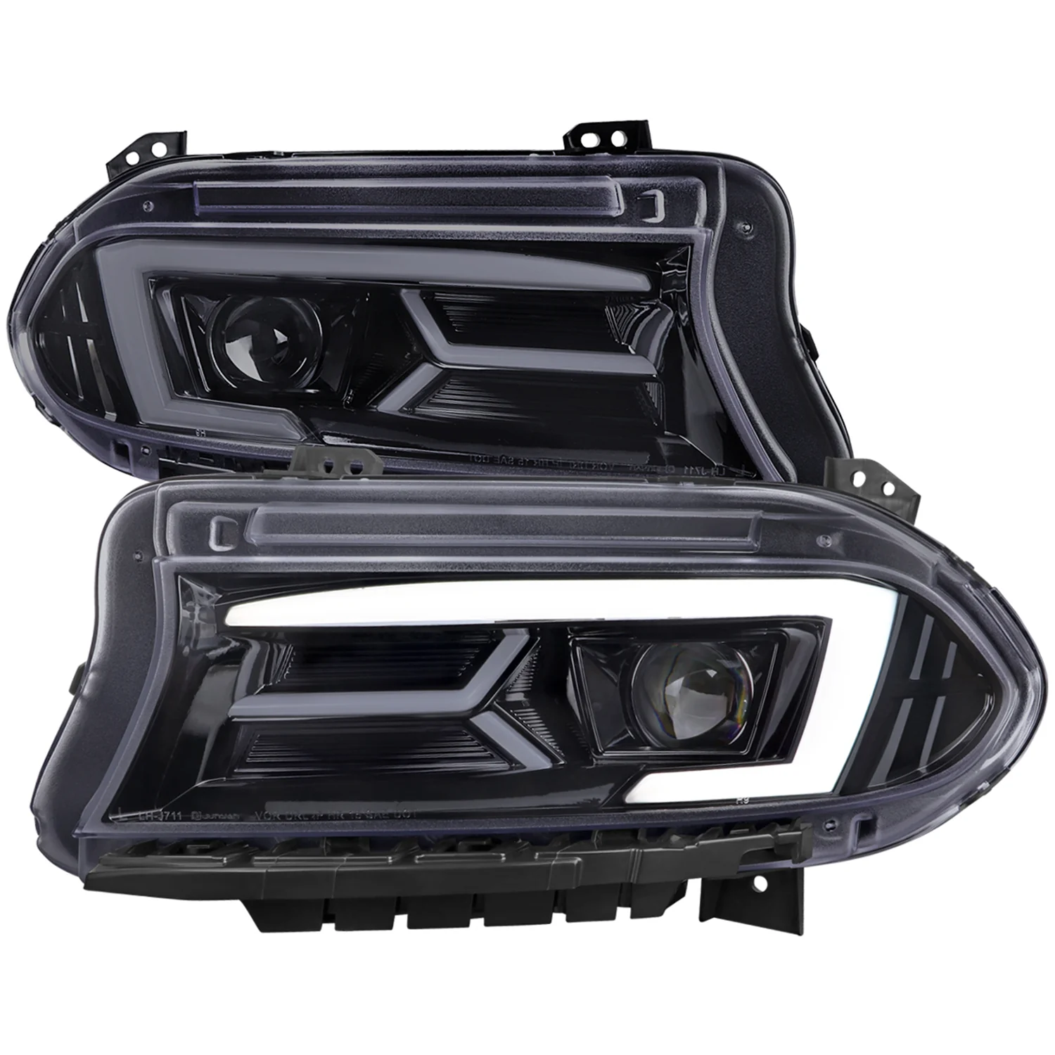 2015-2023 Dodge Charger LED Projector Headlights LED Turn Signal Smoke