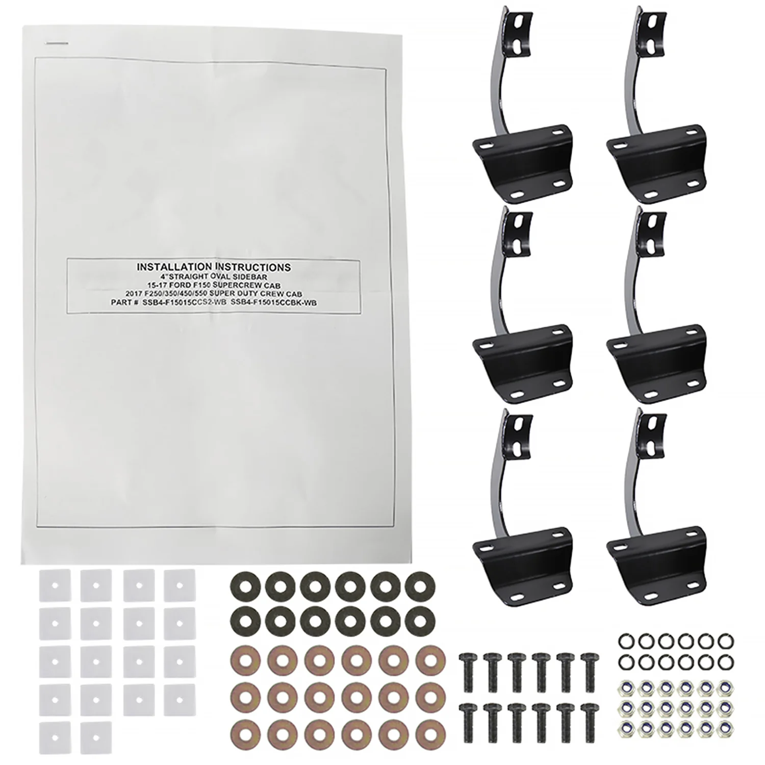 2015-2024 Ford F-150/F-250/350/450 Crew/SuperCrew Cab 4" Side Step Nerf Bars - Image 9