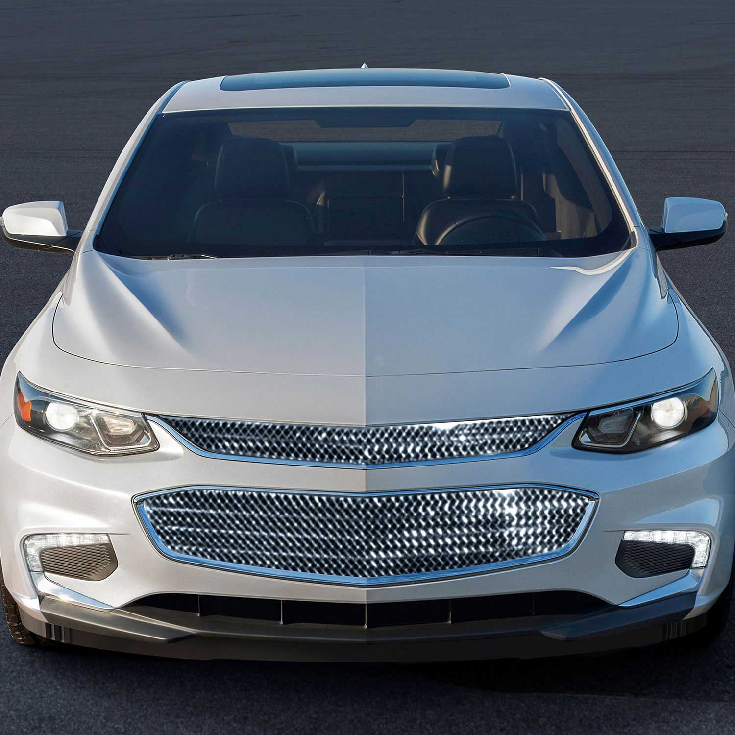 2016-2018 Chevrolet Malibu Grille Overlay Chrome 2Pcs ABS Plastic - Image 4