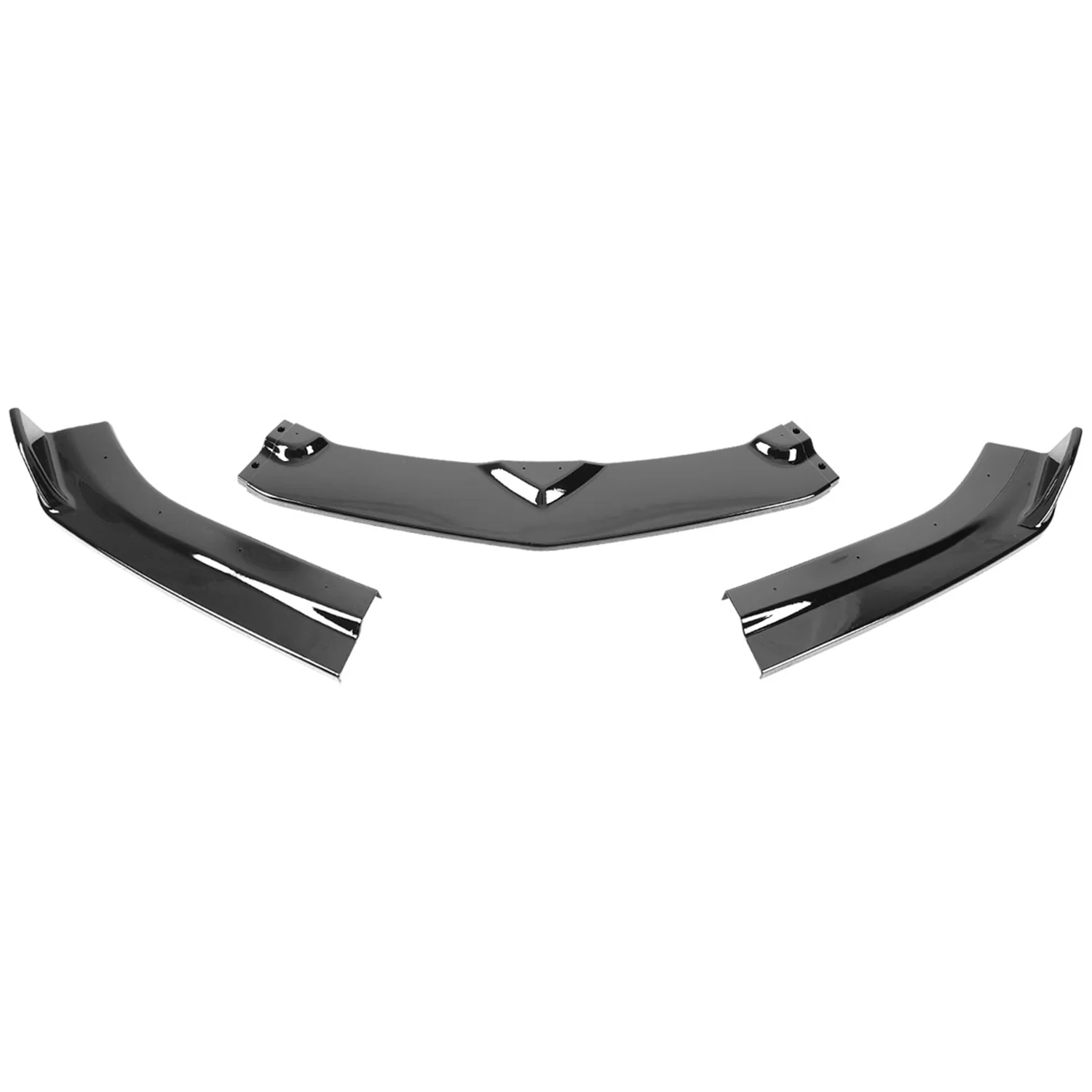 2016-2018 Chevy Camaro Glossy Black Polypropylene 3PC Front Bumper Lip Set - Image 7