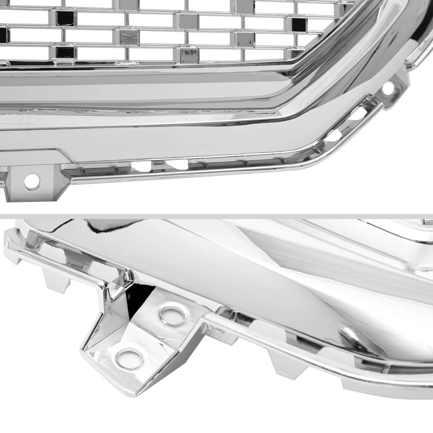 2016-2018 GMC Sierra 1500 Chrome Mesh Denali Style Hood Replacement Grille - Image 5