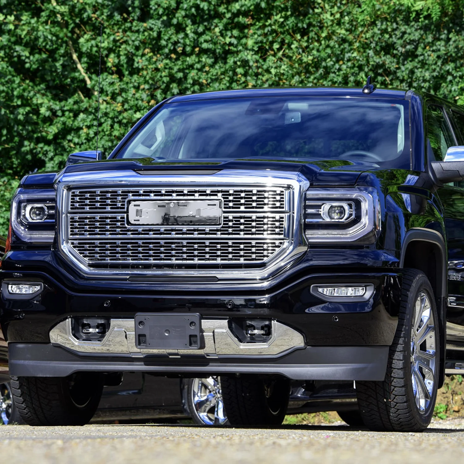 2016-2018 GMC Sierra 1500 Chrome Mesh Denali Style Hood Replacement Grille - Image 9