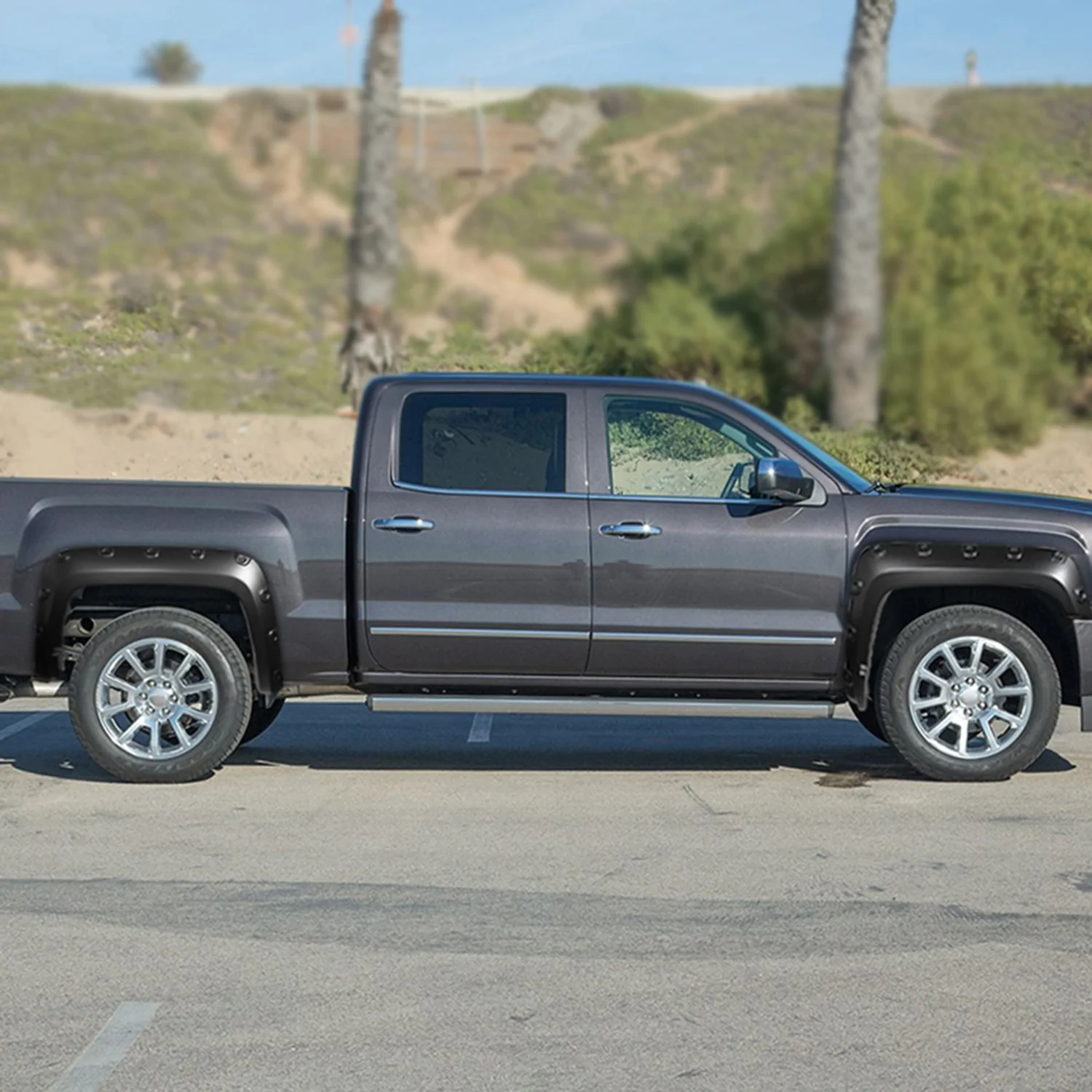 2016-2018 GMC Sierra 1500 Fleetside Smooth Rivet Style Fender Flares - Image 10